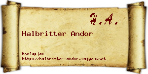 Halbritter Andor névjegykártya