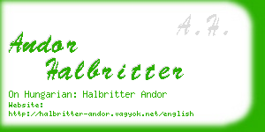 andor halbritter business card